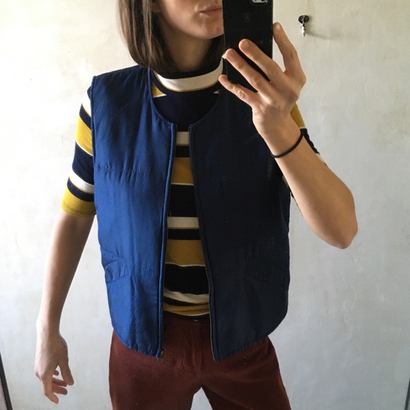 Retro stripe Ann Taylor mock neck tee sz S - Picture 3 of 12